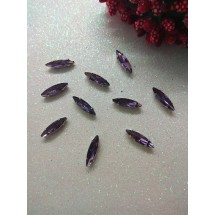 Стразы в цапах "Узкий листик" 4*15 мм цв. фиолетовый, цена за 1 шт